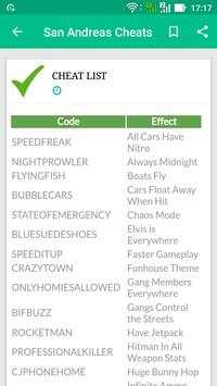 San Andreas Cheats screenshot 2