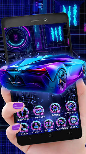 Neon Sports Carथीम HD वॉलपेपर 3D आइकन स्क्रीनशॉट 2