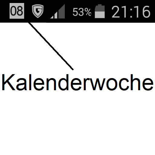calendar week in status bar icon