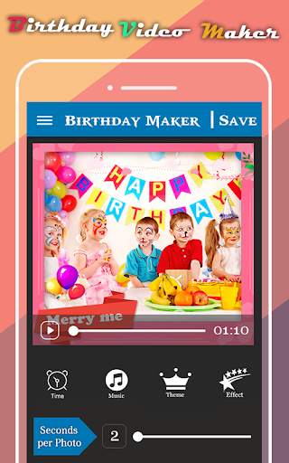 Happy Birthday Song Maker - photo slideshow screenshot 3