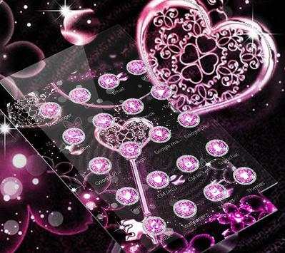 Pink Black Diamond Glitter Hearts Theme screenshot 6