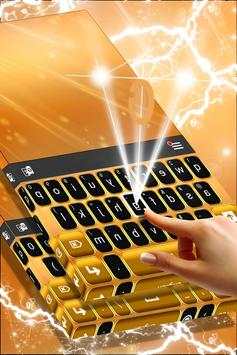 Neon Gold Keyboard Theme скриншот 2