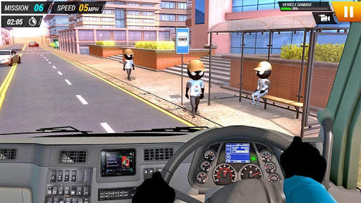 Stickman - Bus Driving Simulator 2019 Free screenshot 1