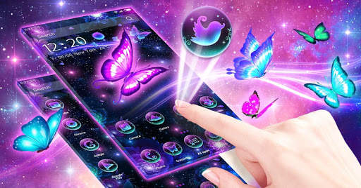 3D Purple Butterfly Theme screenshot 4