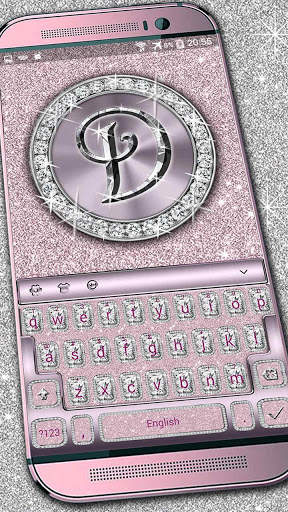 Diamonds and Pink Keyboard Theme स्क्रीनशॉट 1