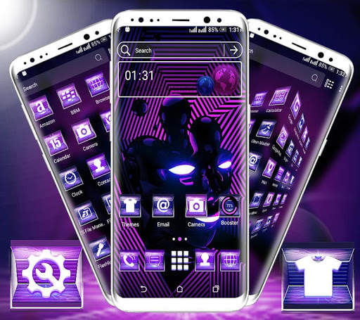 Purple Mask Launcher Theme 1 تصوير الشاشة