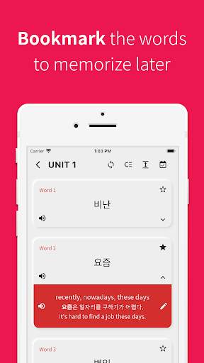 Korean vocabulary, TOPIK words screenshot 5