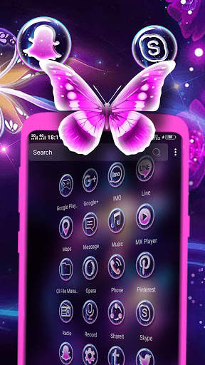 Glossy Flower Butterfly Launcher Theme screenshot 3