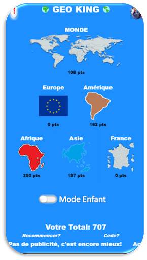 Jeu GEO: localisez les pays du monde sur la carte screenshot 1
