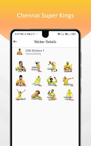 CSK Stickers & Animated Stickers for WhatsApp screenshot 3