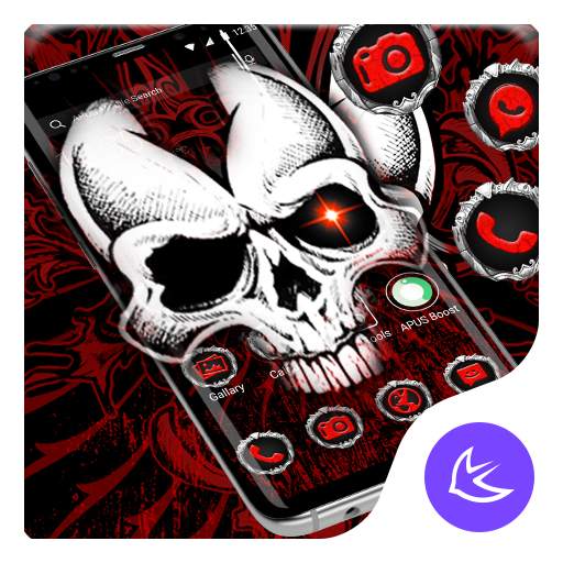 Red Evil Skull APUS Launcher Theme 83.0.1001