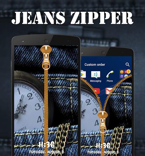 Jeans Zipper Lock Screen 2 تصوير الشاشة