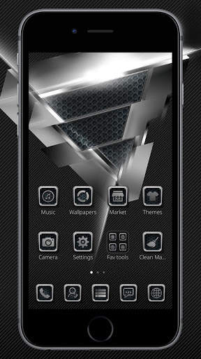 silver gray black technology theme lock screen screenshot 2
