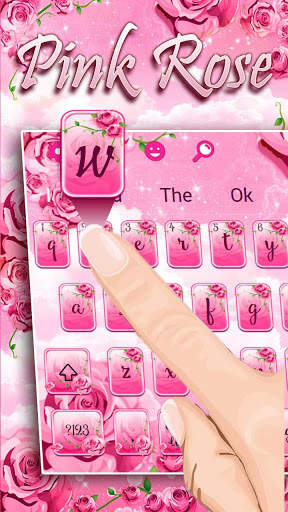 Pink Rose Flowers Keyboard screenshot 1
