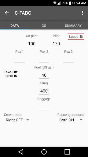 HeliBalance - Weight & Balance скриншот 2
