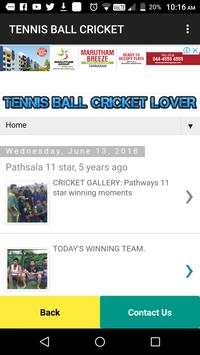 TENNIS BALL CRICKET NETWORK screenshot 2