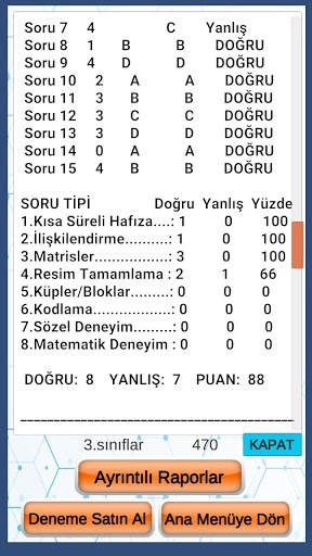 Bilsem Deneme Sınavları  1.sınıf screenshot 6