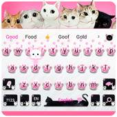 Pink Kitty Theme Cute Keyboard 10001029