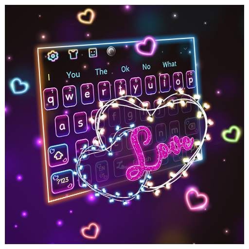 Neon Love Lights Keyboard Theme 10001002