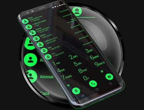 Dialer Theme Black Green drupe screenshot 4