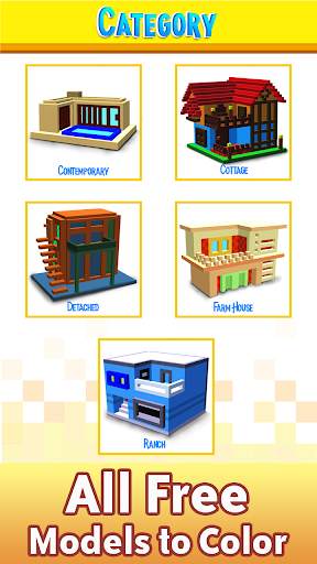Modern Houses 3D Color by Number - Voxel Colouring screenshot 1