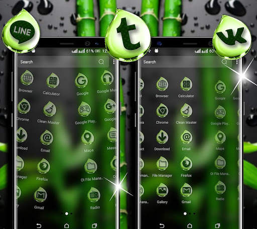 Bamboo Water Drop Launcher Theme screenshot 3