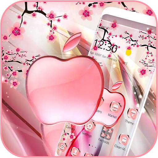 Pink Summer Flower Crystal Apple Theme 1.1.7
