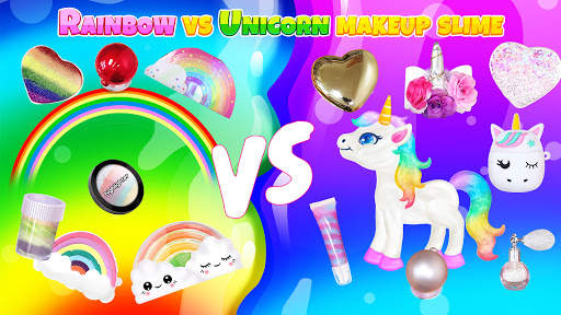 Rainbow vs Unicorn Makeup Slime screenshot 2