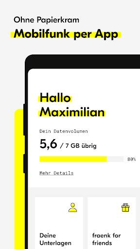 fraenk: Mobile Contract App screenshot 1