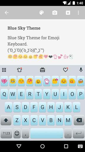 Blue Sky Emoji Keyboard Theme screenshot 1