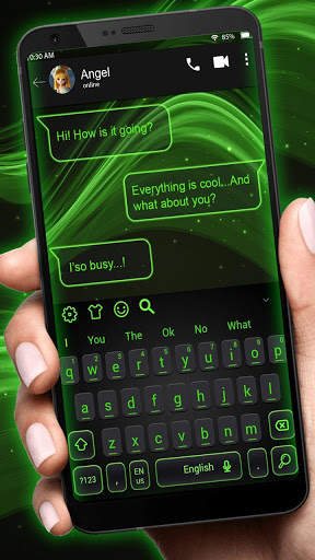 SMS Green Glow Keyboard Theme screenshot 1