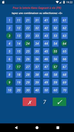 Keno FR combination statistics screenshot 2