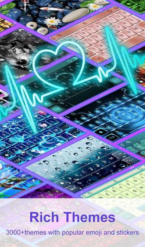 Colorful Neon Sparkling Heart Keyboard Theme screenshot 9