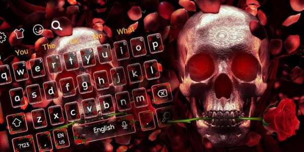 Red Rose Skull Keyboard Theme 5 تصوير الشاشة