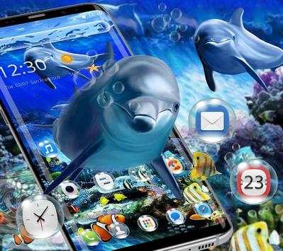 Blue Aquatic Dolphin Theme screenshot 2