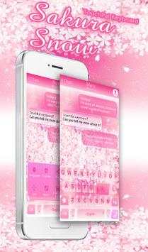 Pink Sakura Snow Keyboard screenshot 1