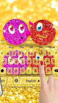 Purple red gold cute emoticon pack keyboard theme screenshot 2
