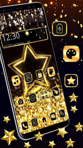 Golden Alluring Star Wallpapers Theme screenshot 2
