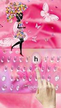 Pink Rose Water Drops Keyboard screenshot 2