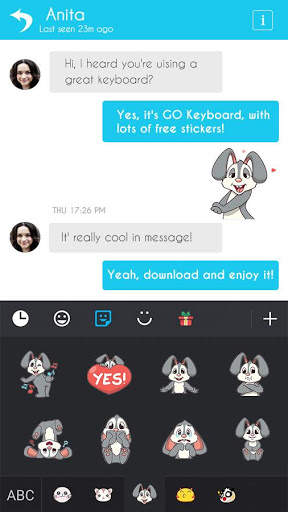 GO Keyboard Sticker Bunny स्क्रीनशॉट 4