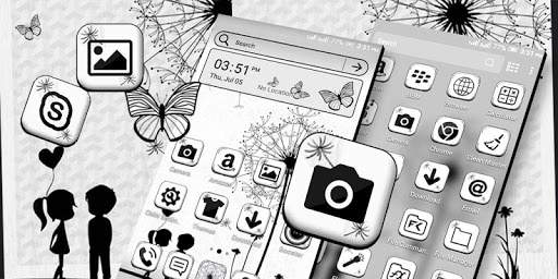 Black And White Launcher Theme screenshot 2