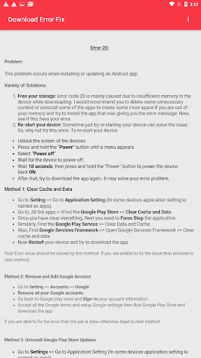 Play Store Download Error Code Fix screenshot 5