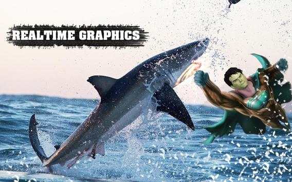 Superhero VS Shark Attack Game screenshot 1