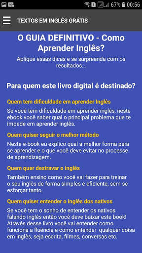 Textos em Inglês Grátis screenshot 5