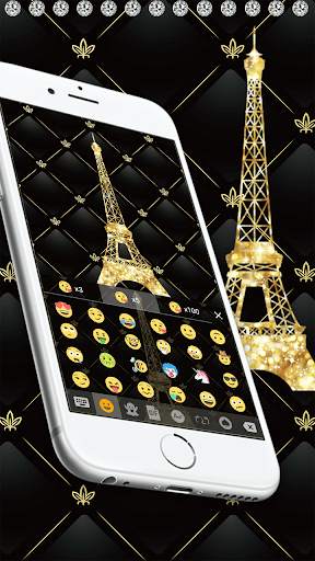 Gold Paris - Emoji Keyboard Skin screenshot 4