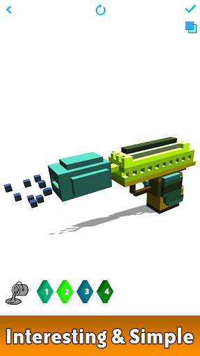 Guns 3D Color by Number - Weapons Voxel Coloring screenshot 2