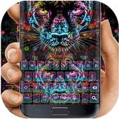 Colored  Neon Leopard  Keyboard 10001004
