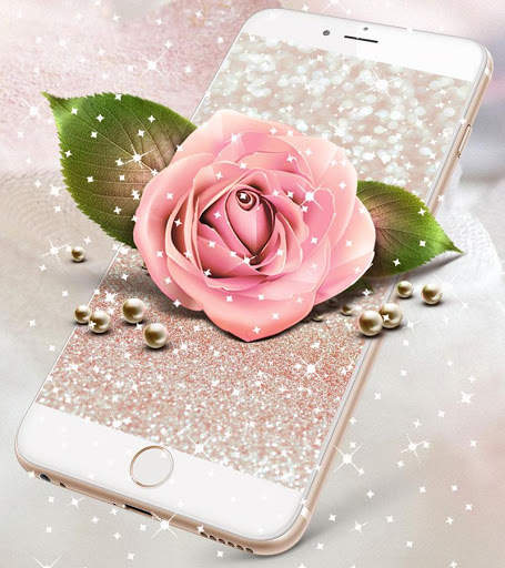 Silver Rose Gold Theme Live Wallpaper screenshot 1