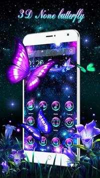 3D Neon Light Butterfly Launcher screenshot 2