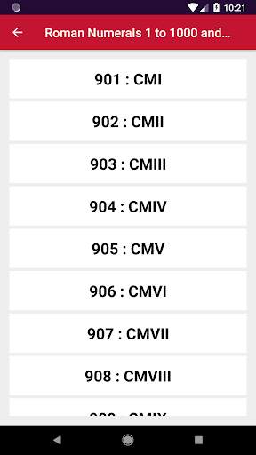 Roman Numerals 1 to 1000 and Converter screenshot 5